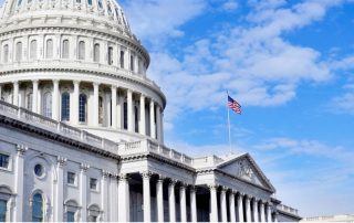 Capitol Building with USA Flag