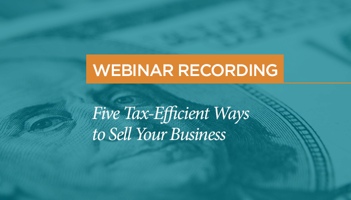 webinar recording pbmares tax strategies to sell your business