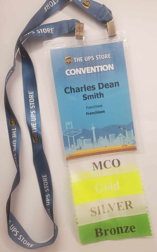 UPS Franchise Convention Badge for Charles Dean Smith